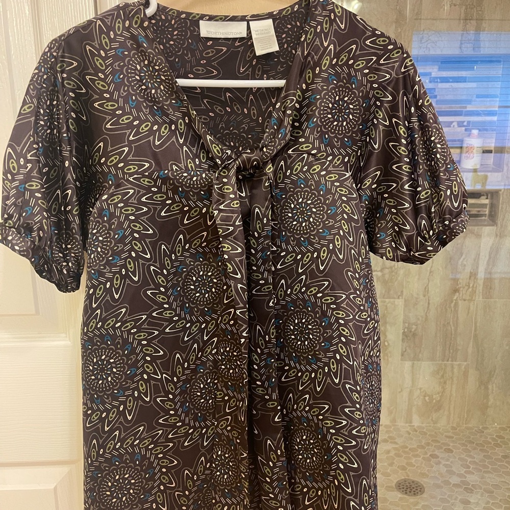 Worthington Multicolor Patterned Pullover Top